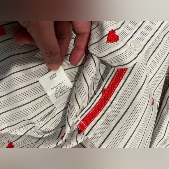 Women's ALFRED DUNNER stripe wild at heart 3/4 sleeves buton down shirt - Picture 3 of 11